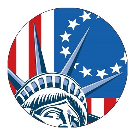 NMC Patriotic Statue Of Liberty Hard Hat Label, Pk25, Material: Reflective Vinyl Sheeting HH155R